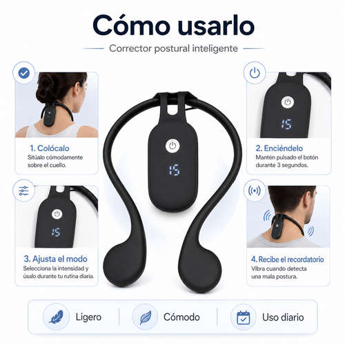 Corrector postural inteligente con vibración