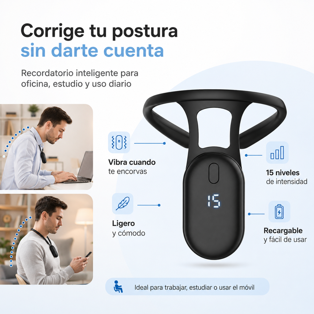 Corrector postural inteligente con vibración